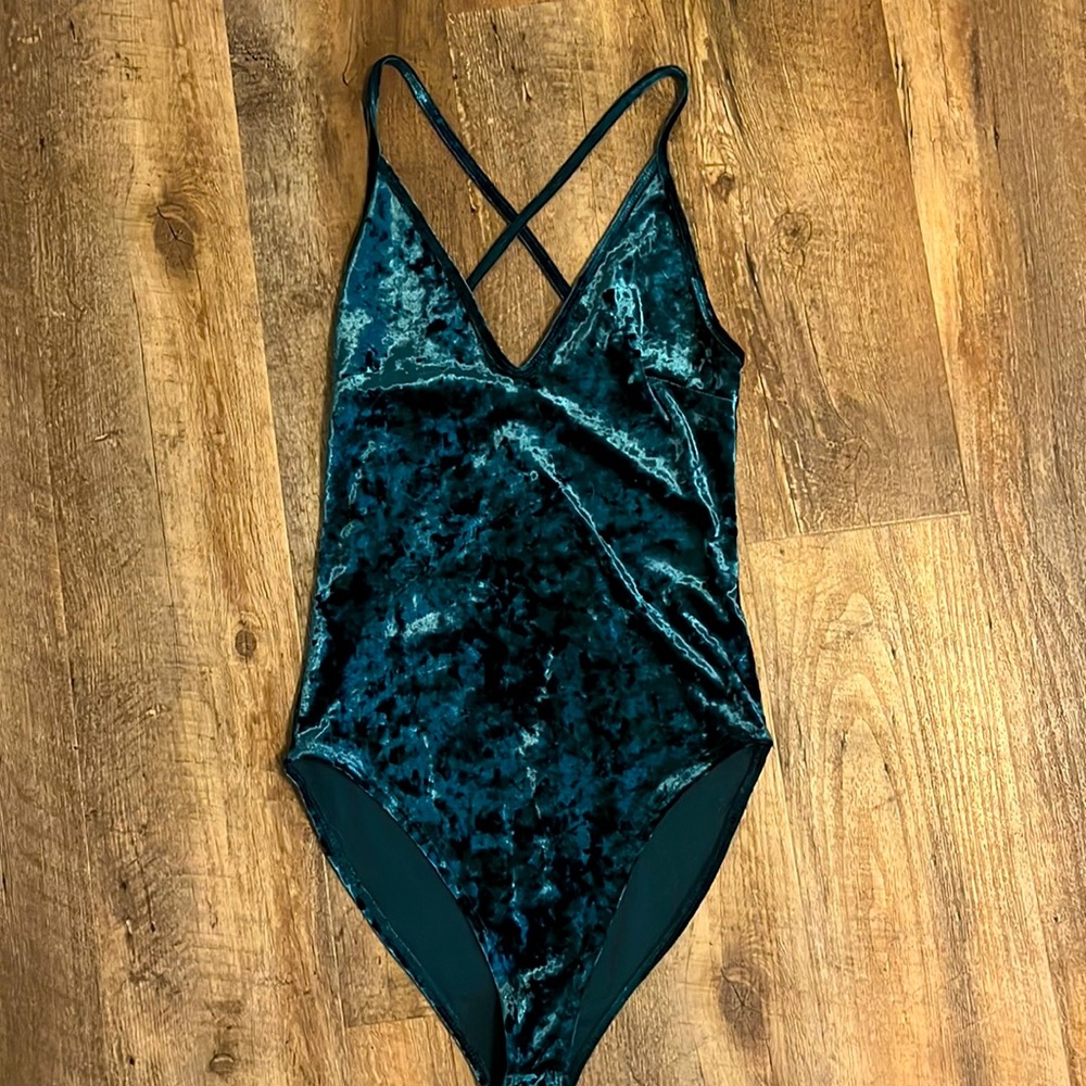 Velvet green onesie